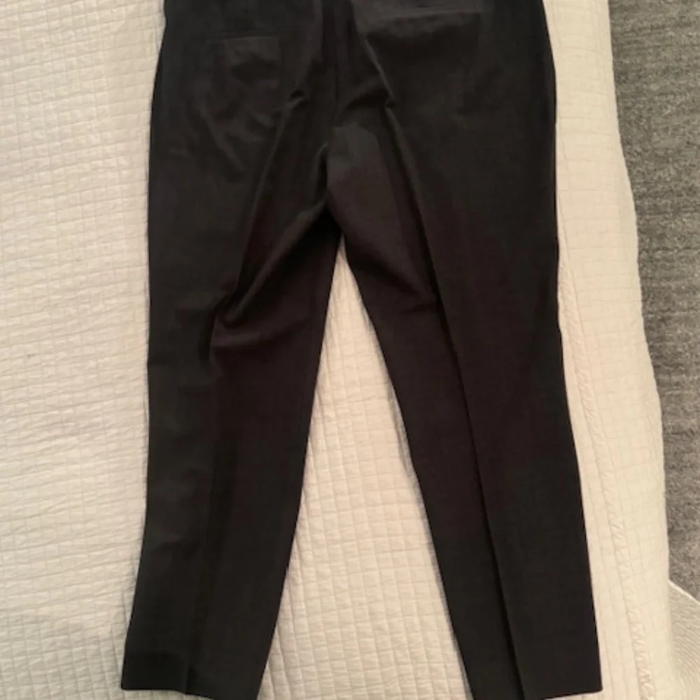 Theory women traceable wool charcoal grey straight trousers size 10 - Picture 4 of 8